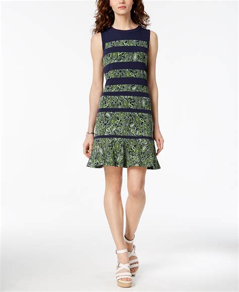 michael kors paisley-striped shift dress